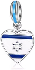 925 silver David Star Israel flagga berlock kompatibel med Pandora, trollpärlor, Chamilia, Biagi och många andra brittiska armband