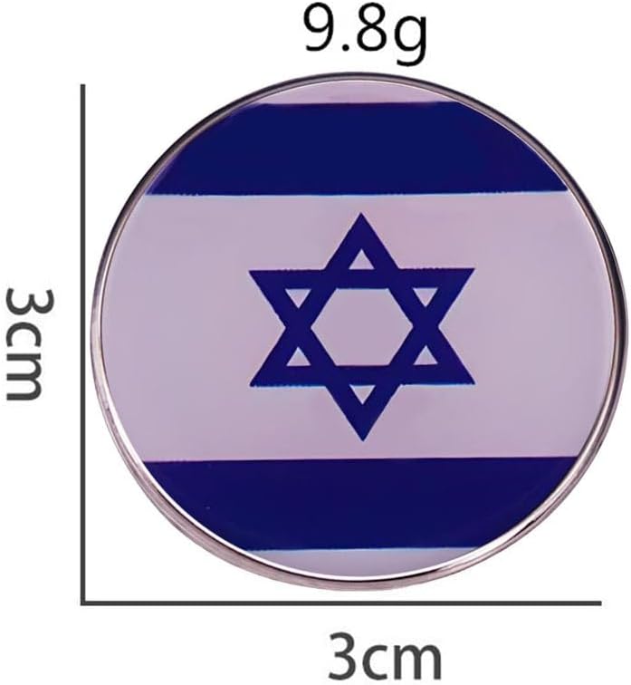 4 st israeliska flaggstift, Israel sexstjärniga flaggstift, Israel stöder broscher, One size, Metall, ingen ädelsten
