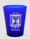Israel sköld kobolt blått frostat shotglas