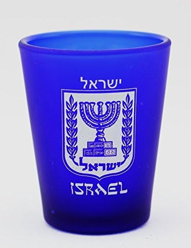 Israel sköld kobolt blått frostat shotglas