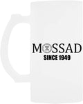 Mossad Israel Glazen Bierdrinkbeker Met Handvat Handled Glass Beer Drinking Cup
