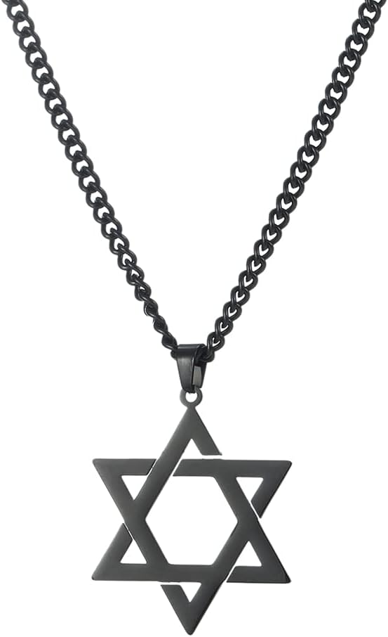 VASSAGO Halsband med davidsstjärnan, talisman, rostfritt stål, hänge, judisk sexkant, israelitiskt smycke för män