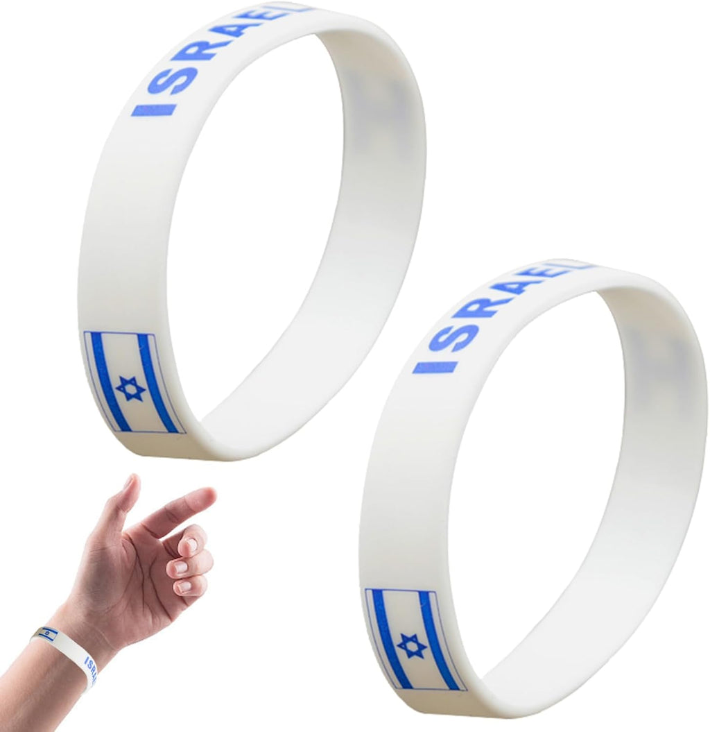 Israels flagga armband 2 st silikonarmband med landsflagga gummi israel armband Isael armband för vuxna tonåringar 20 cm, En storlek, gummi, Ingen ädelsten