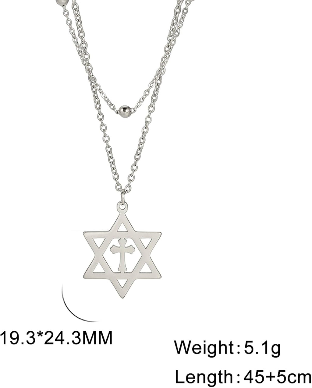 Davidsstjärna halsband för kvinnor hexagram hänge halsband amulett symbo judisk Israel religiös david smycken gåva kvinnor