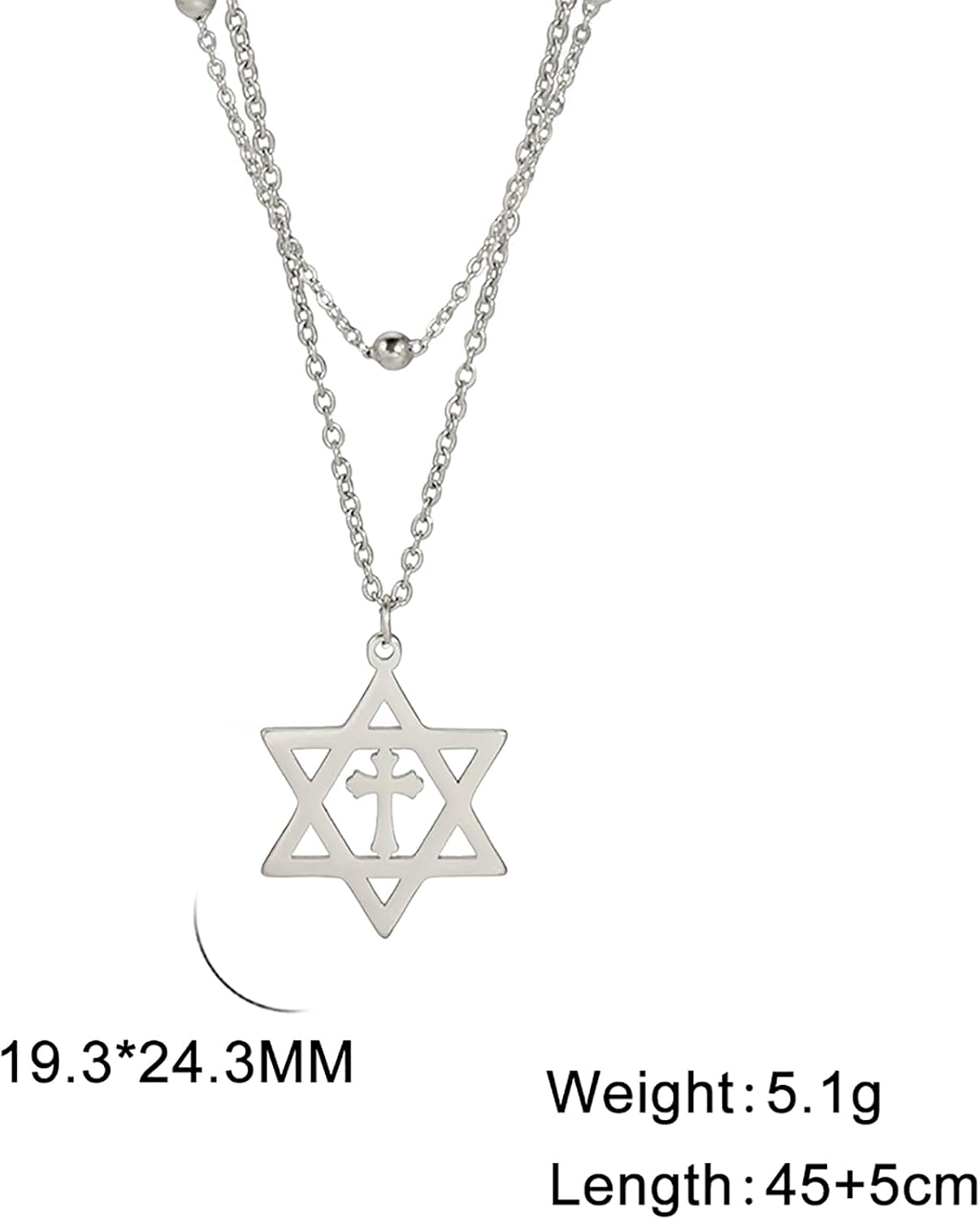 Davidsstjärna halsband för kvinnor hexagram hänge halsband amulett symbo judisk Israel religiös david smycken gåva kvinnor