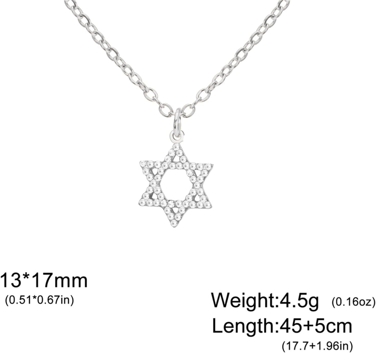 VASSAGO Halsband med davidsstjärnan, talisman, rostfritt stål, hänge, judisk sexkant, israelitiskt smycke för män
