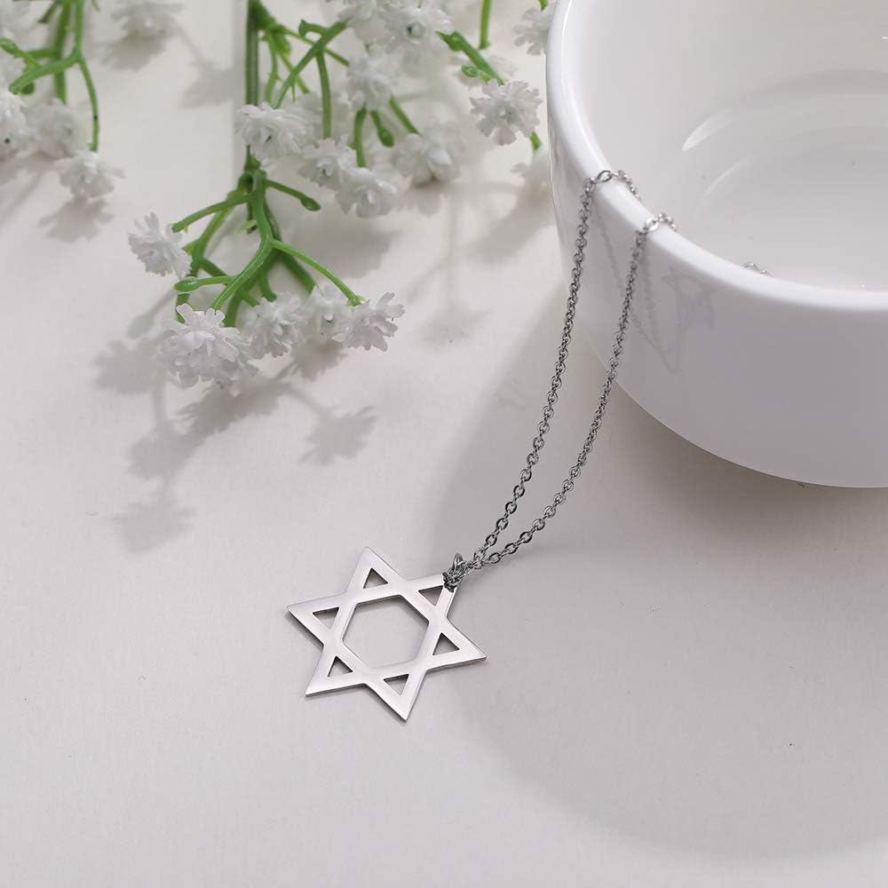 Davidsstjärna halsband för kvinnor hexagram hänge halsband amulett symbo judisk Israel religiös david smycken gåva kvinnor