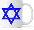 Davidsstjärna Israels flagga keramisk te kaffemugg vit