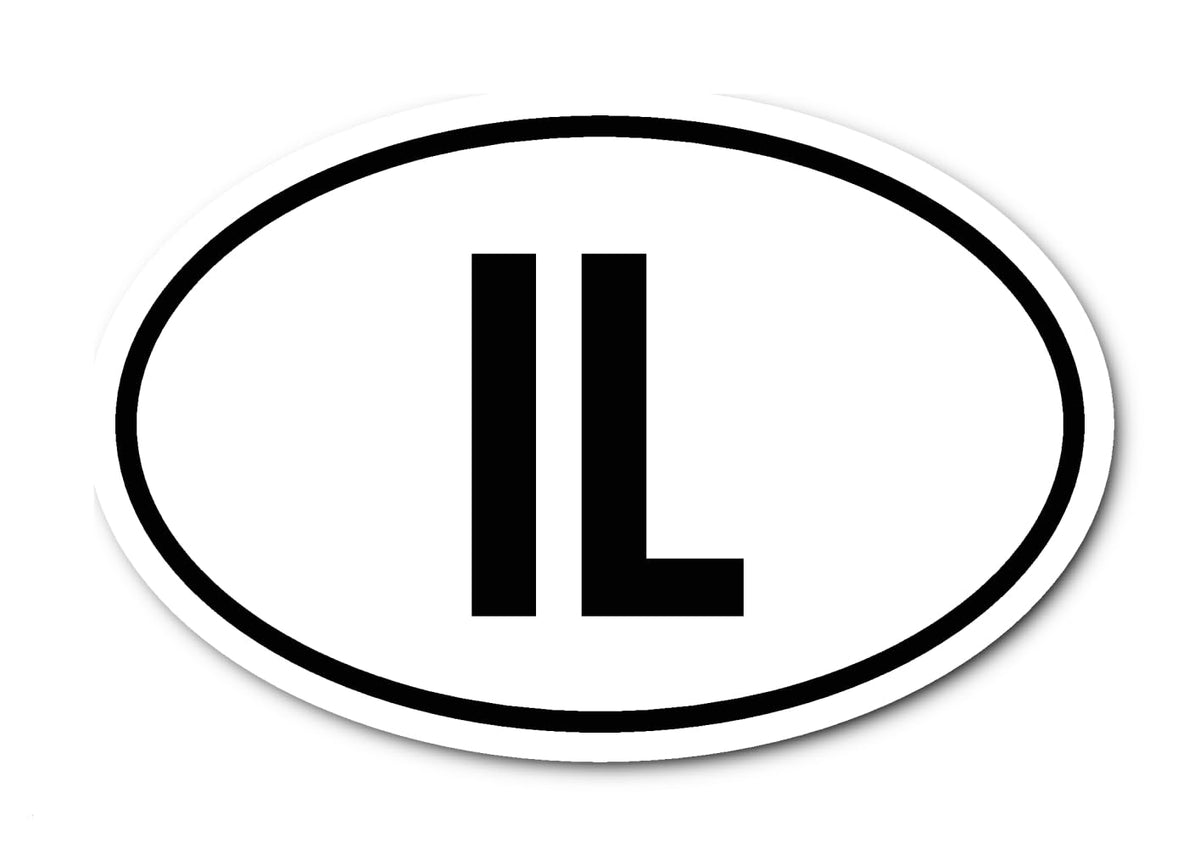 Klistermärken: 75 x 50 mm, 6 stycken – landsregistreringsskyltar – IL – Israel – (svart/vit)
