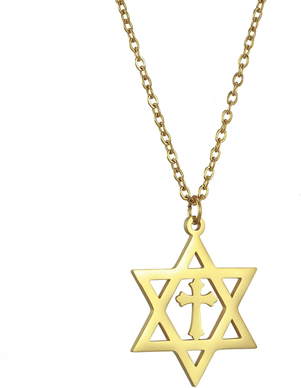Davidsstjärna halsband för kvinnor hexagram hänge halsband amulett symbo judisk Israel religiös david smycken gåva kvinnor