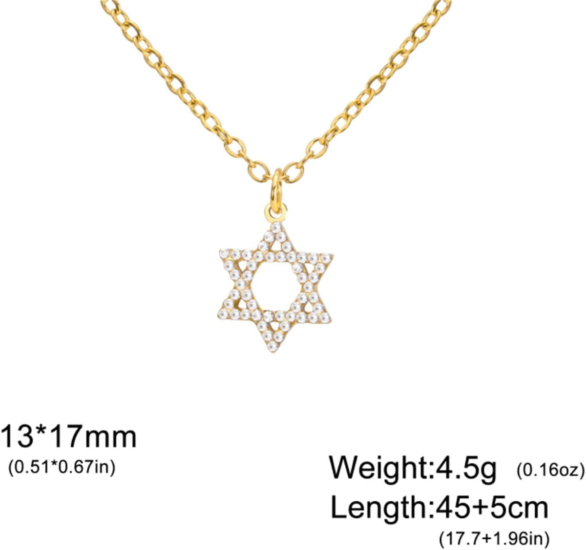 VASSAGO Halsband med davidsstjärnan, talisman, rostfritt stål, hänge, judisk sexkant, israelitiskt smycke för män