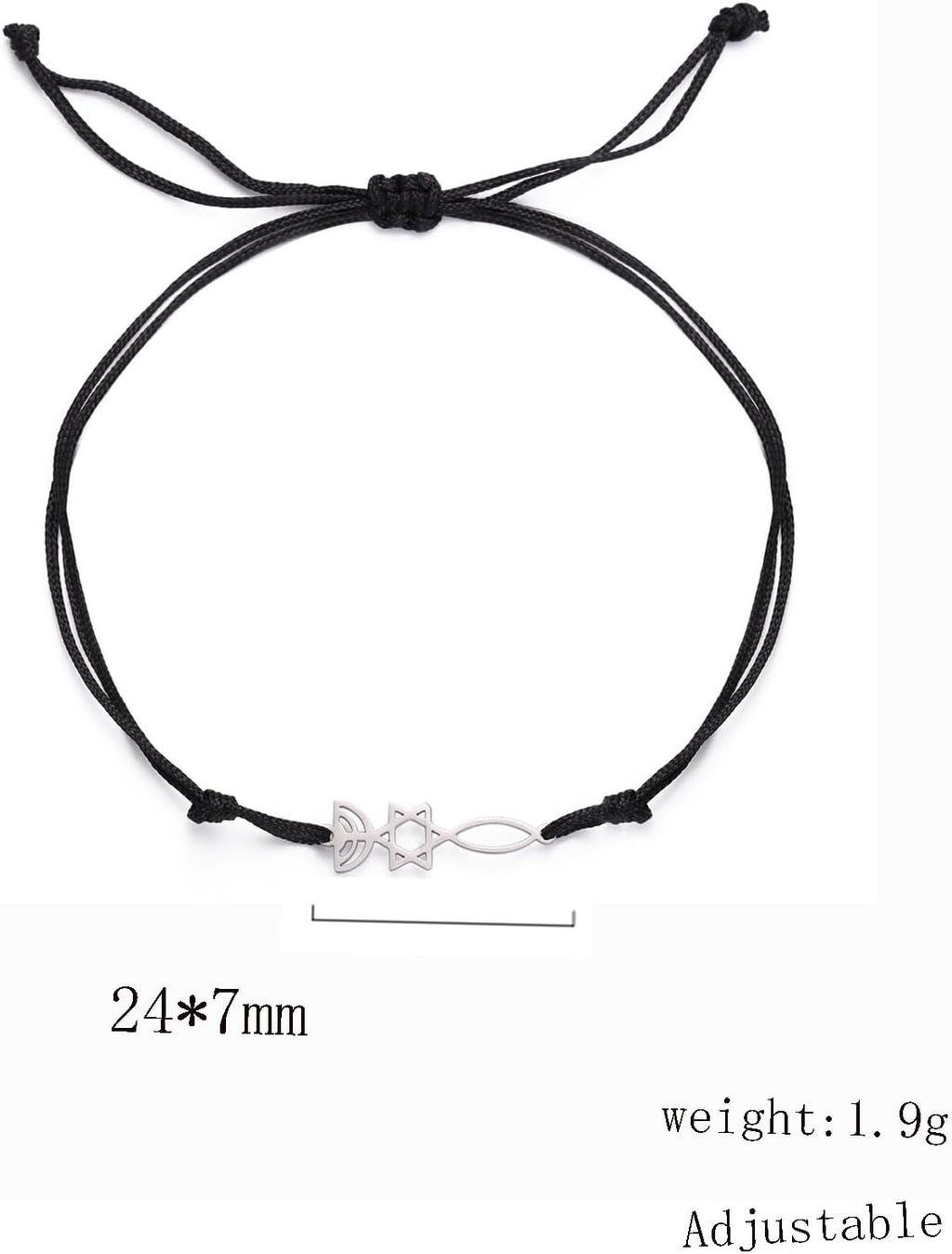 UNIFT Judisk Davidsstjärna ljusstake armband för kvinnor rostfritt stål retro israel ljusstake davidsstjärna armband Hanukkah smycken