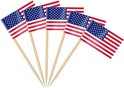 AhfuLife 100/200 st Israels tandpetarflaggor tårtdekorationer, Israels cocktailpinne flagga för smörgås mat cupcake toppers servis, världscupa, festtillbehör, pub, kungligt evenemang dekor (100 st)