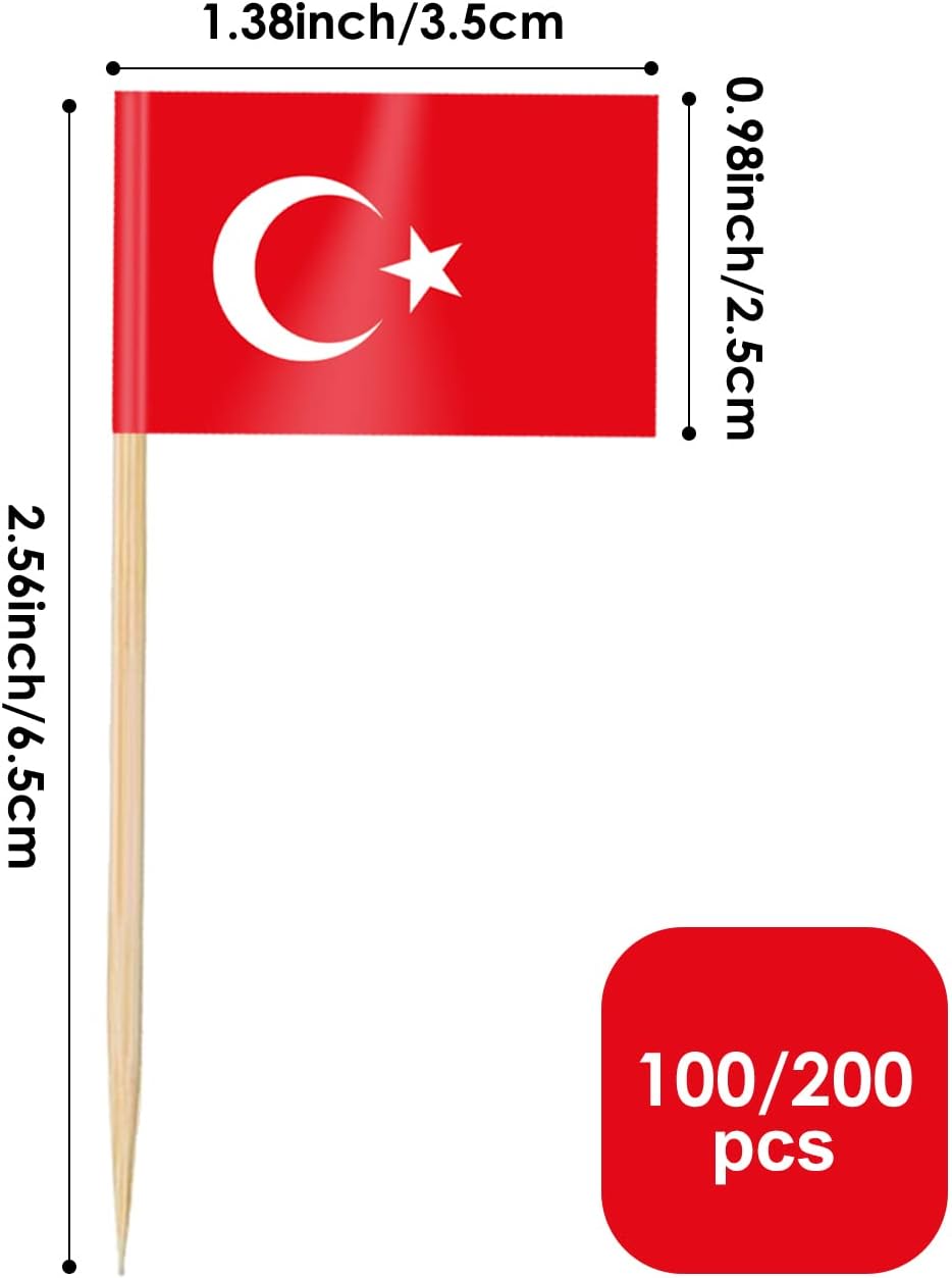 AhfuLife 100/200 st Israels tandpetarflaggor tårtdekorationer, Israels cocktailpinne flagga för smörgås mat cupcake toppers servis, världscupa, festtillbehör, pub, kungligt evenemang dekor (100 st)