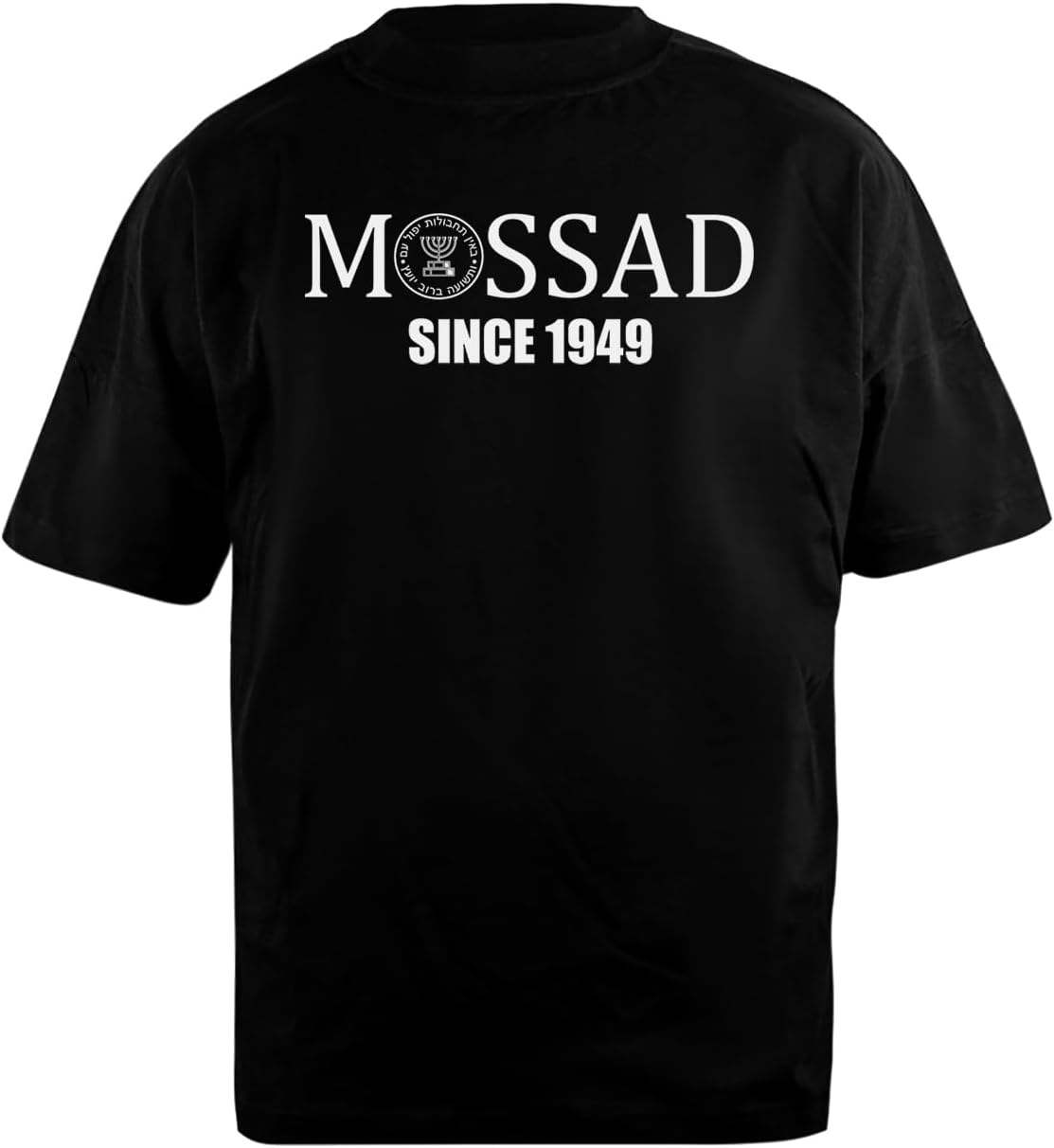 Mossad Israel Oversized Bomullssvart Unisex T-Shirt Oversized Cotton Black Unisex T-Shirt
