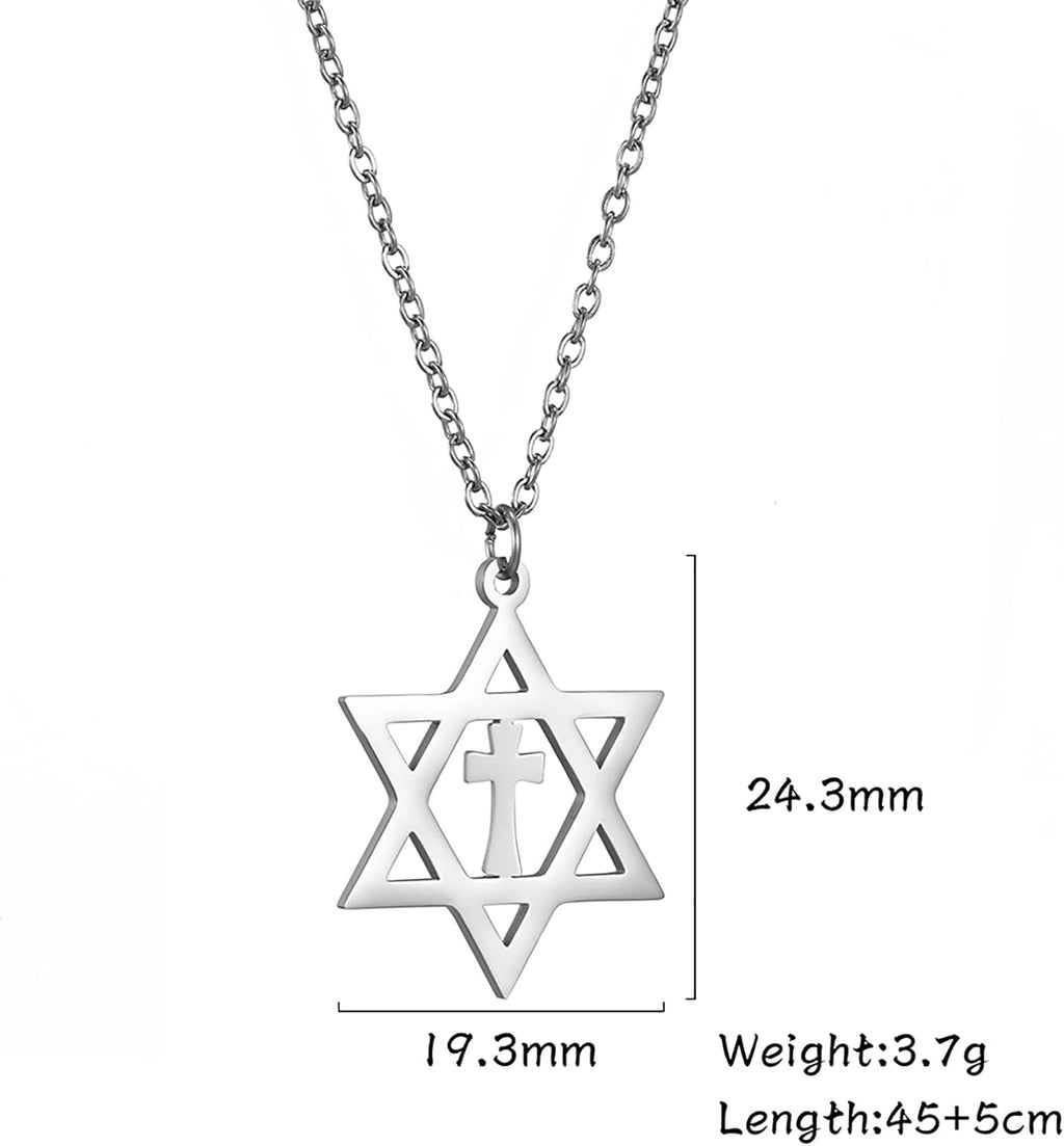 Davidsstjärna halsband för kvinnor hexagram hänge halsband amulett symbo judisk Israel religiös david smycken gåva kvinnor