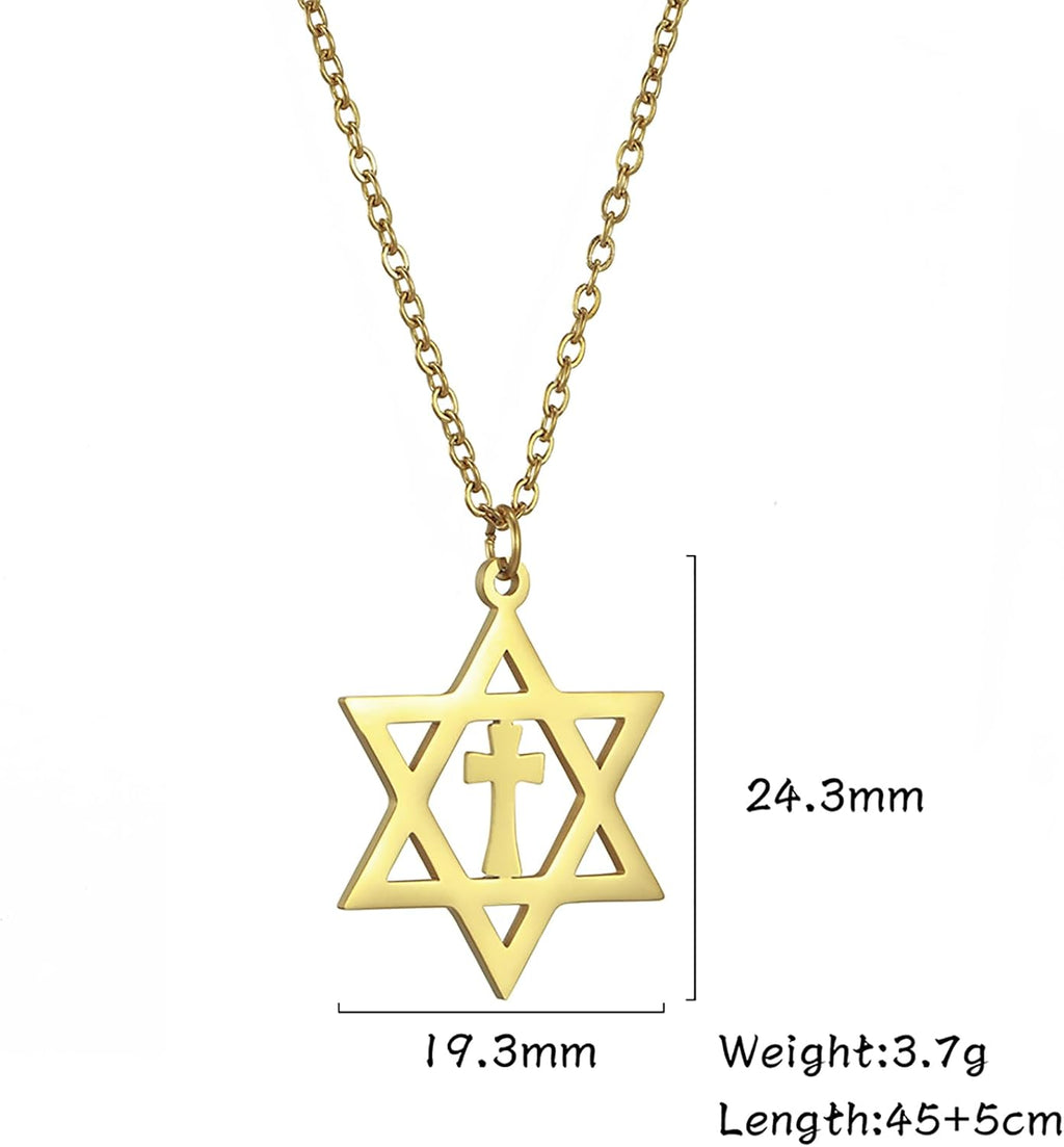 Davidsstjärna halsband för kvinnor hexagram hänge halsband amulett symbo judisk Israel religiös david smycken gåva kvinnor