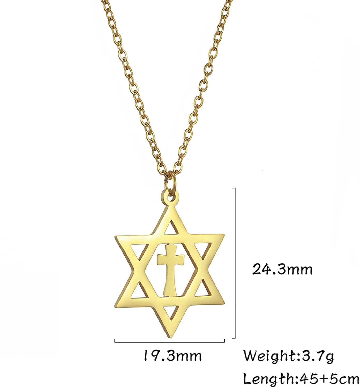 Davidsstjärna halsband för kvinnor hexagram hänge halsband amulett symbo judisk Israel religiös david smycken gåva kvinnor
