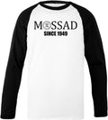 Mossad Israel Svartärmad Vit Unisex Baseball T-Shirt Black-Sleeved White Unisex Baseball T-Shirt