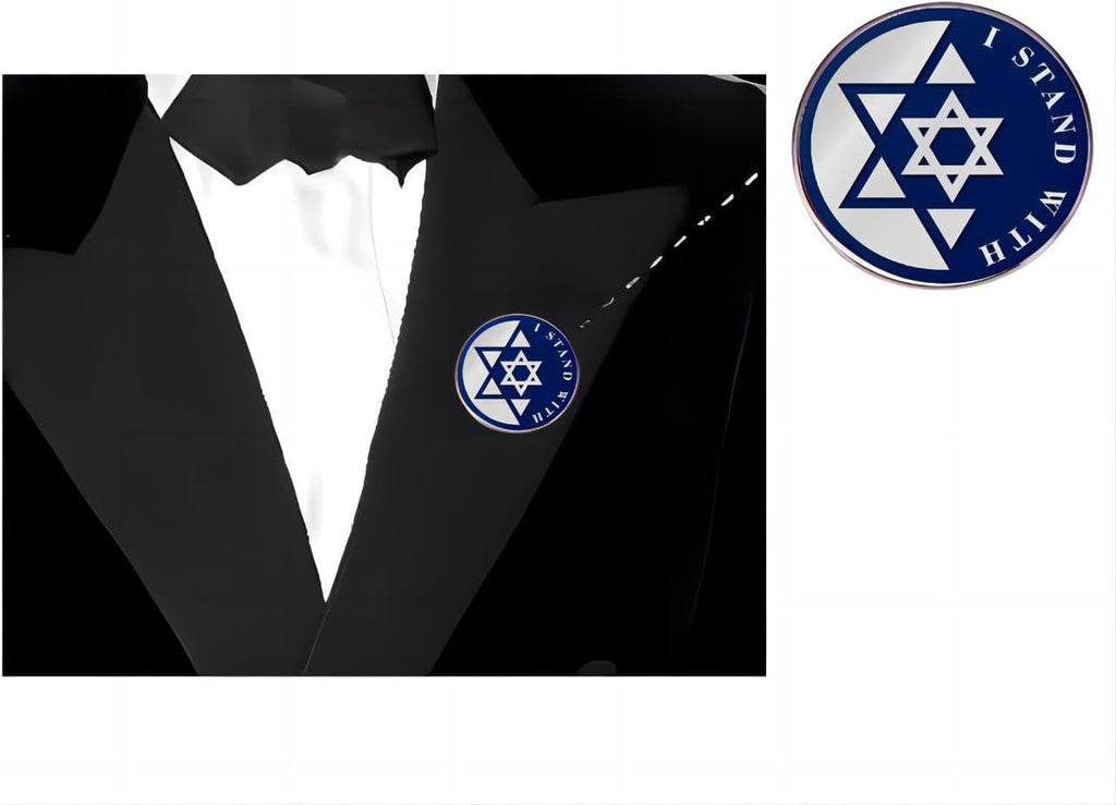 4 st israeliska flaggstift, Israel sexstjärniga flaggstift, Israel stöder broscher, One size, Metall, ingen ädelsten