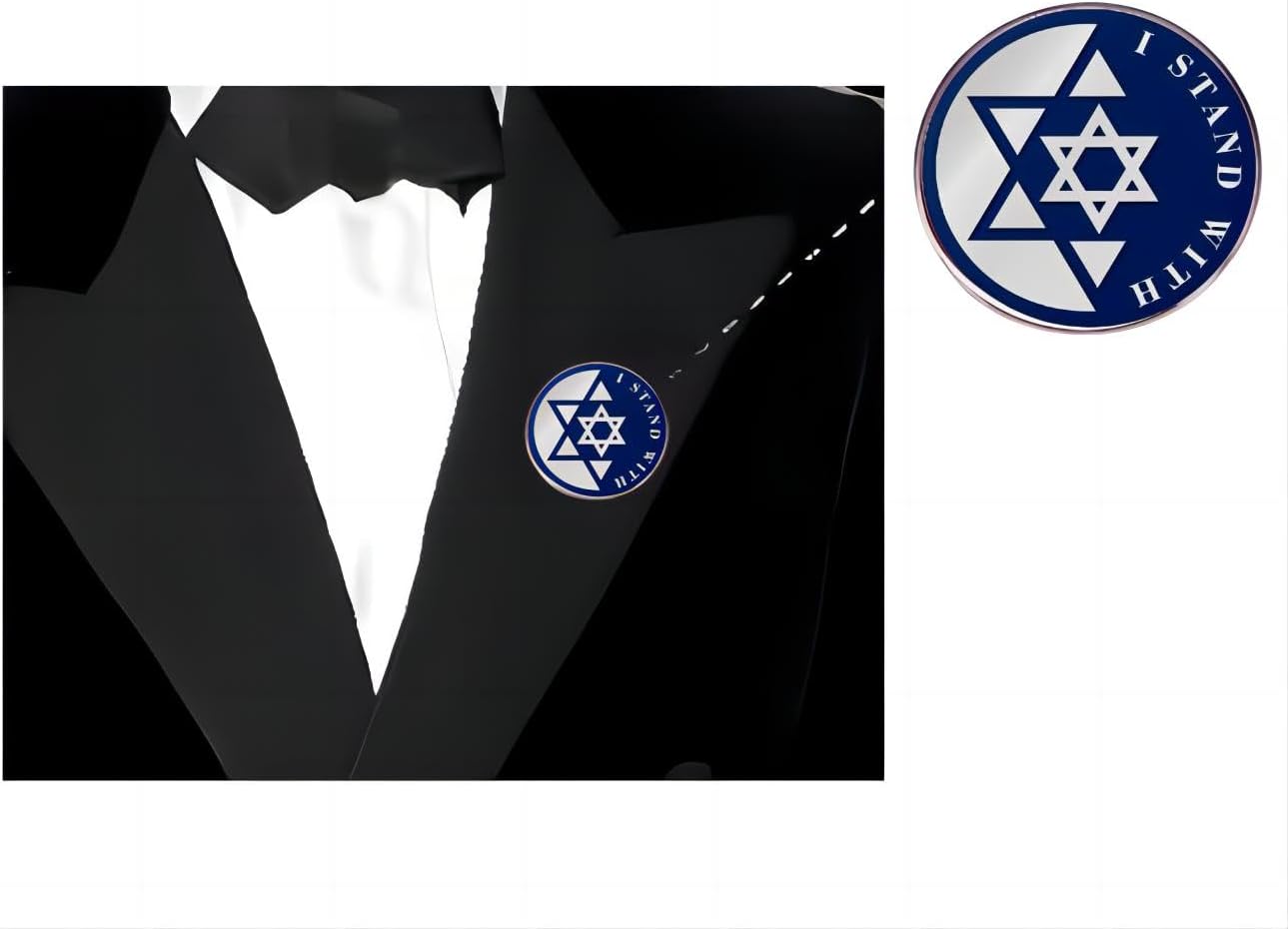 4 st israeliska flaggstift, Israel sexstjärniga flaggstift, Israel stöder broscher, One size, Metall, ingen ädelsten