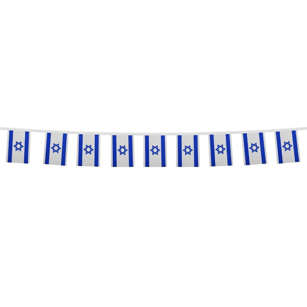 AZ FLAG girlang 6 meter 20 Israel flaggor 21 x 15 cm - israelisk flagga 15 x 21 cm