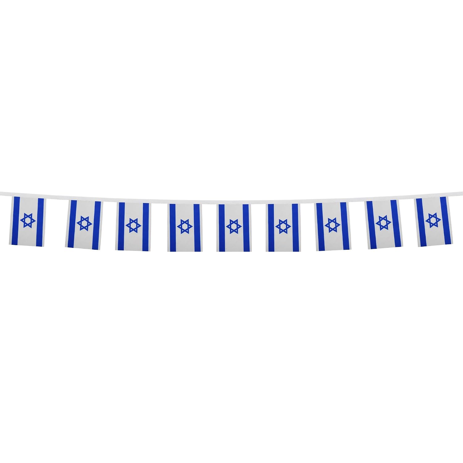 AZ FLAG girlang 6 meter 20 Israel flaggor 21 x 15 cm - israelisk flagga 15 x 21 cm