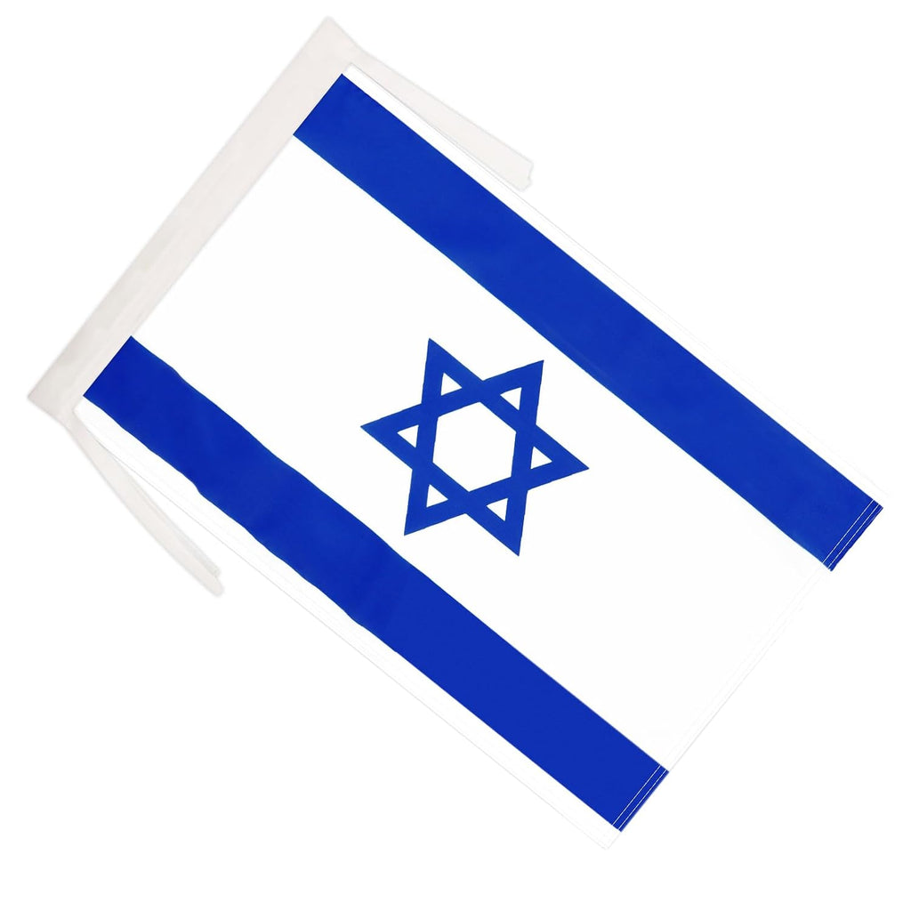 Israels flagga 45 cm x 30 cm snören – israeliska – judiska små flaggor 30 x 45 cm – banner 18 x 12 tum – AZ flagga