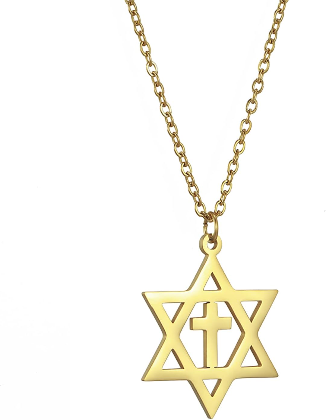 Davidsstjärna halsband för kvinnor hexagram hänge halsband amulett symbo judisk Israel religiös david smycken gåva kvinnor