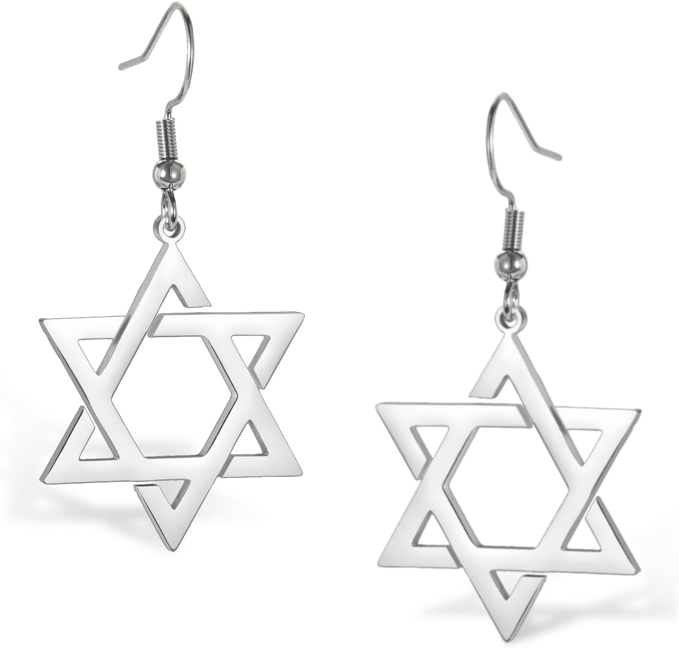VASSAGO Davidsstjärna örhängen för kvinnor judisk stjärna med kors hängande droppörhängen rostfritt stål sexspetsiga stjärnörhängen Israel religiös judisk Hanukkah smyckesgåva