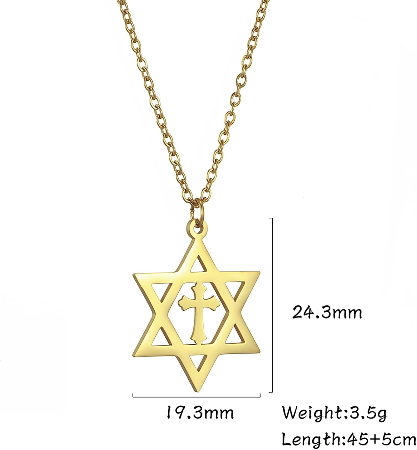 Davidsstjärna halsband för kvinnor hexagram hänge halsband amulett symbo judisk Israel religiös david smycken gåva kvinnor