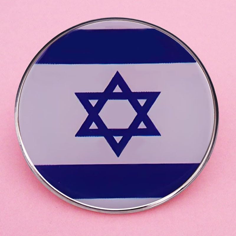 4 st israeliska flaggstift, Israel sexstjärniga flaggstift, Israel stöder broscher, One size, Metall, ingen ädelsten