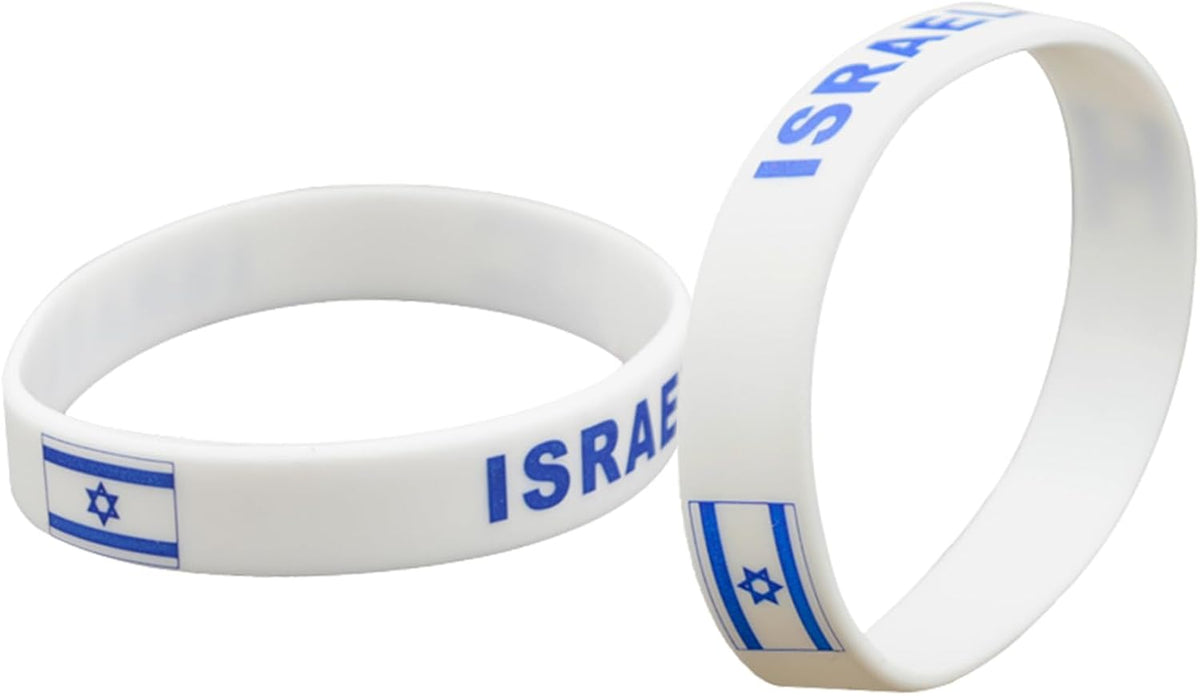 Israels flagga armband 2 st silikonarmband med landsflagga gummi israel armband Isael armband för vuxna tonåringar 20 cm, En storlek, gummi, Ingen ädelsten