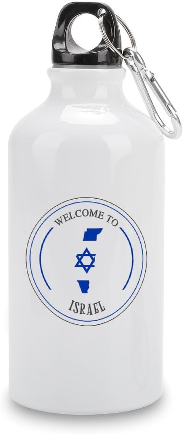 Welocme to Israel 20 oz vakuumisolerad sport vattenflaska Israels nationella flagga vattenflaska för ridning camping sport träning och utomhussport flaska