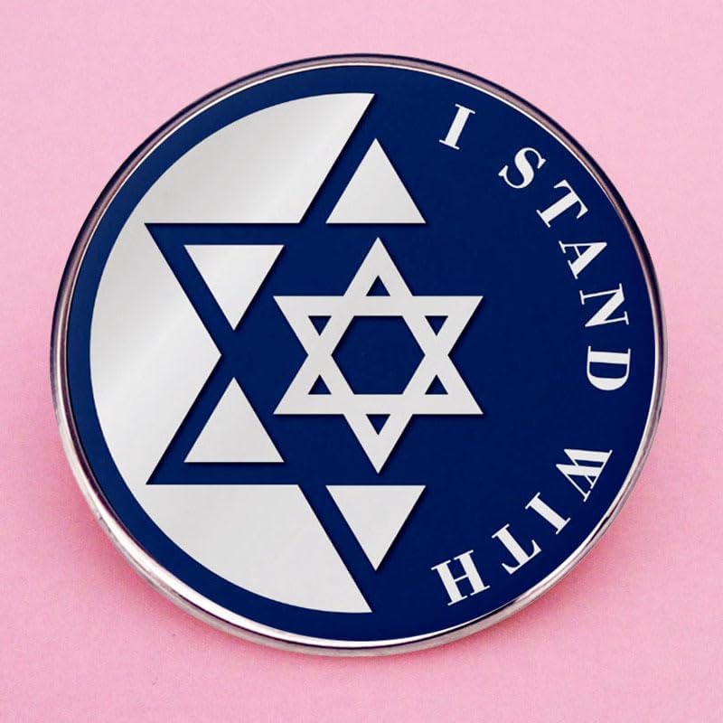 4 st israeliska flaggstift, Israel sexstjärniga flaggstift, Israel stöder broscher, One size, Metall, ingen ädelsten