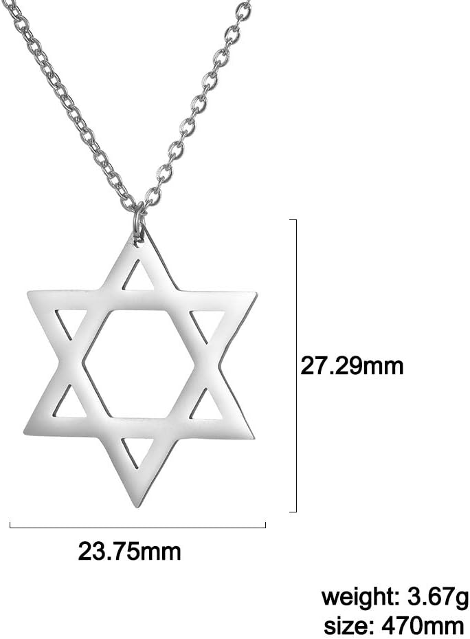 Davidsstjärna halsband för kvinnor hexagram hänge halsband amulett symbo judisk Israel religiös david smycken gåva kvinnor