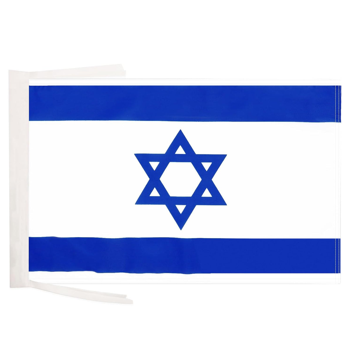 Israels flagga 45 cm x 30 cm snören – israeliska – judiska små flaggor 30 x 45 cm – banner 18 x 12 tum – AZ flagga