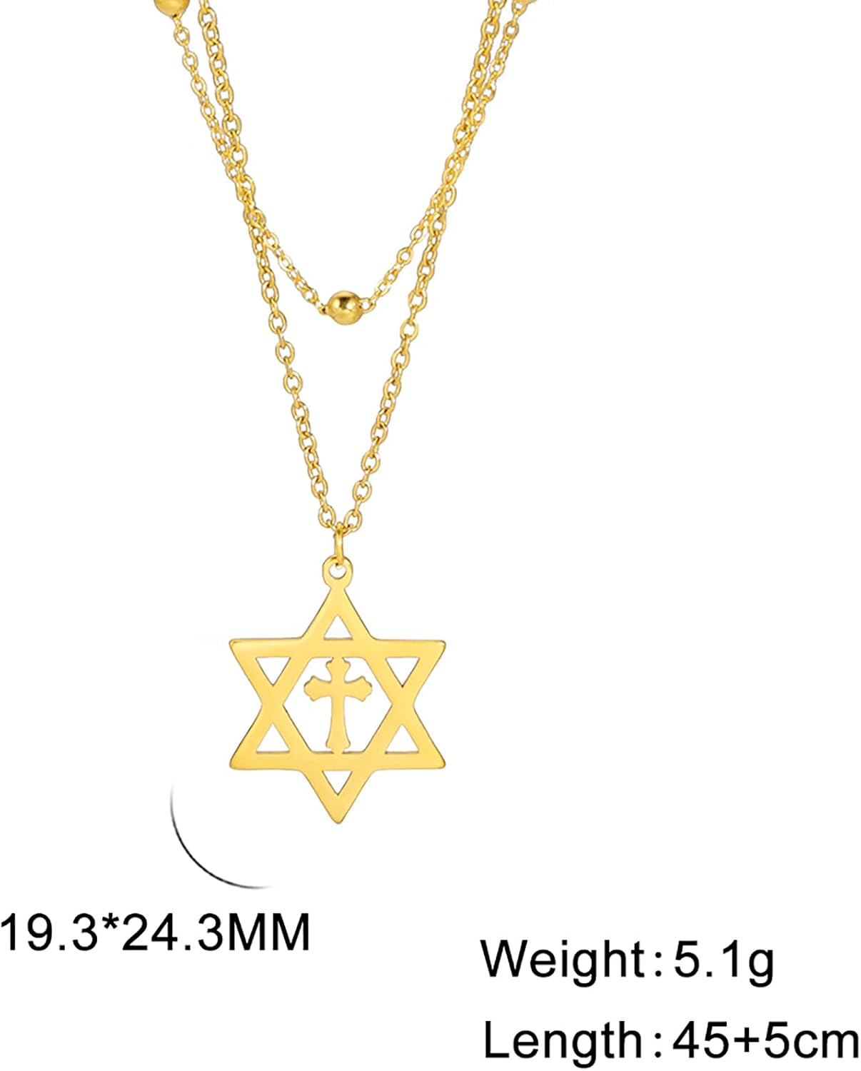 Davidsstjärna halsband för kvinnor hexagram hänge halsband amulett symbo judisk Israel religiös david smycken gåva kvinnor