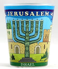 Jerusalem Israel Menorah och landmärken shotglas