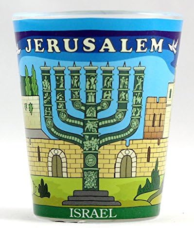 Jerusalem Israel Menorah och landmärken shotglas