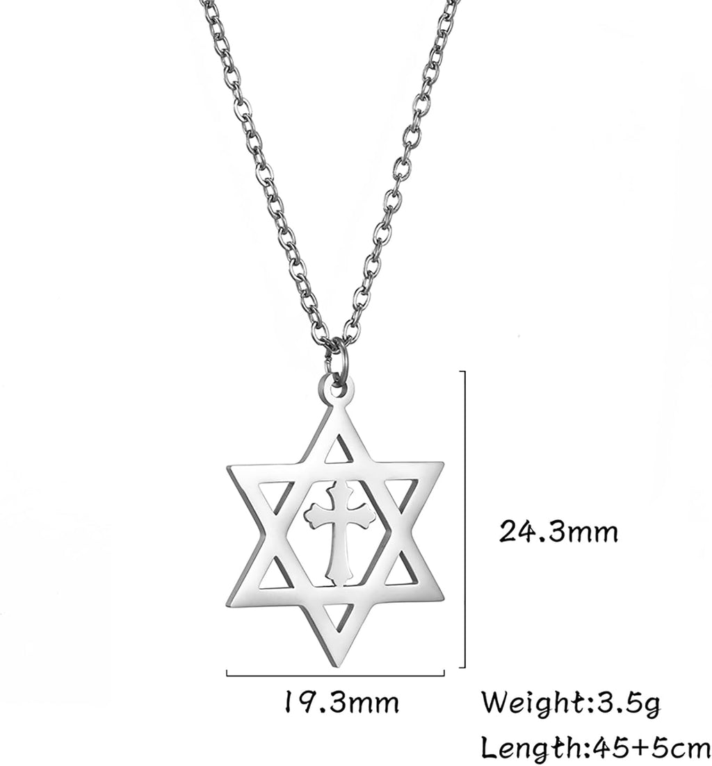 Davidsstjärna halsband för kvinnor hexagram hänge halsband amulett symbo judisk Israel religiös david smycken gåva kvinnor