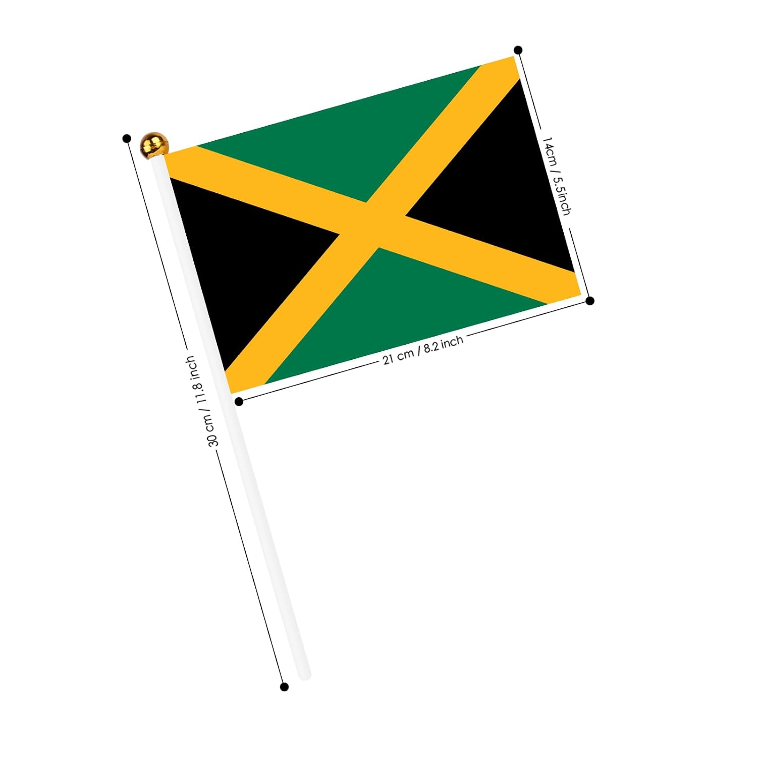 AhfuLife 15 stycken små Israel-flaggor för israelisk dekoration, mini Israel, handhållen flagga med 30 cm vit stolpe för Jom HaAtzma'ut Synagoge, solidaritetsfest, hem, trädgård, bar, dekoration