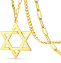 VASSAGO Halsband med davidsstjärnan, talisman, rostfritt stål, hänge, judisk sexkant, israelitiskt smycke för män