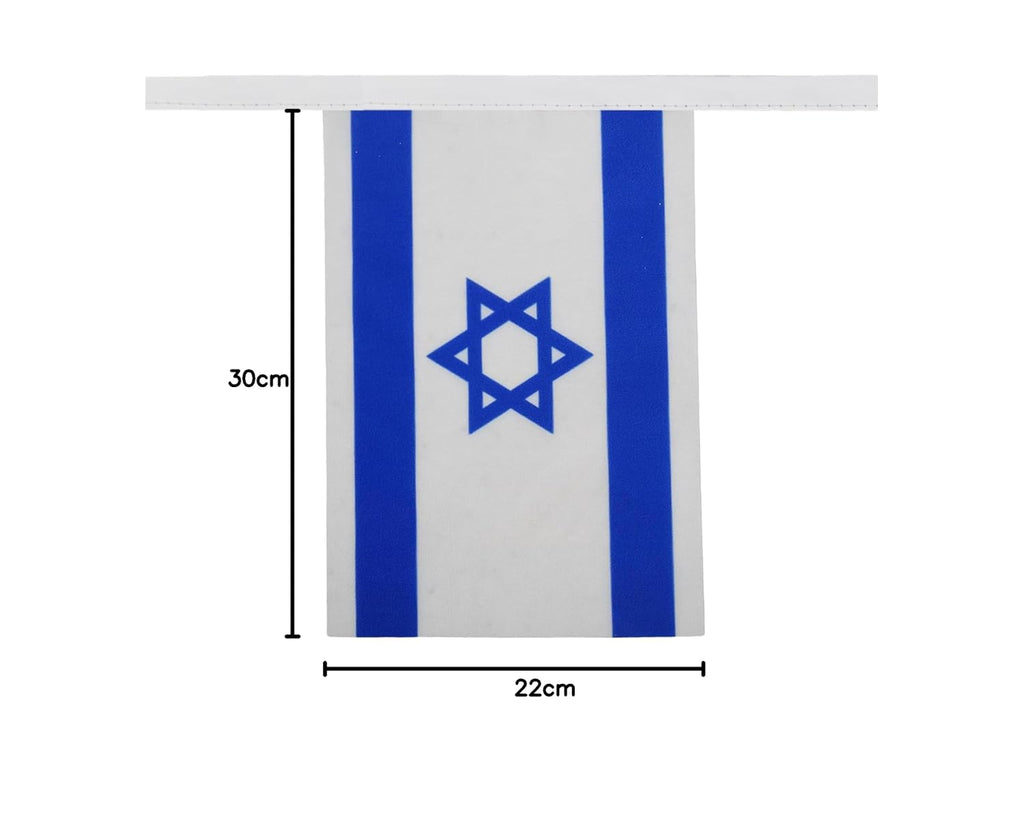 AZ FLAG girlang 6 meter 20 Israel flaggor 21 x 15 cm - israelisk flagga 15 x 21 cm