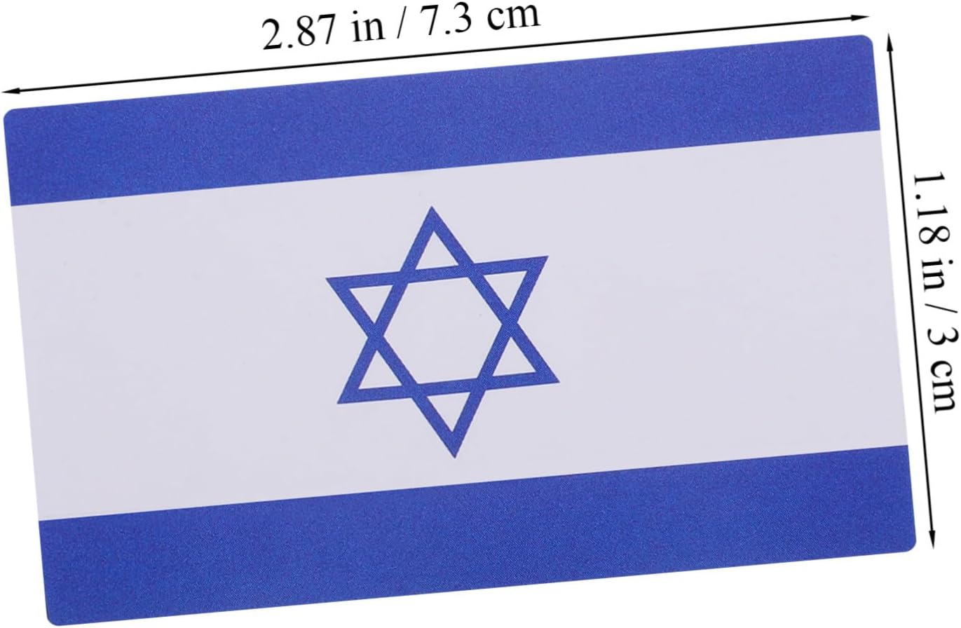 Israel Flag Klistermärken Rulle Aestetiska DIY Planner Dekaler för Bilar Ryggsäckar Laptop Vattenflaskor Patriotic Scrapbook Decals utan Rest
