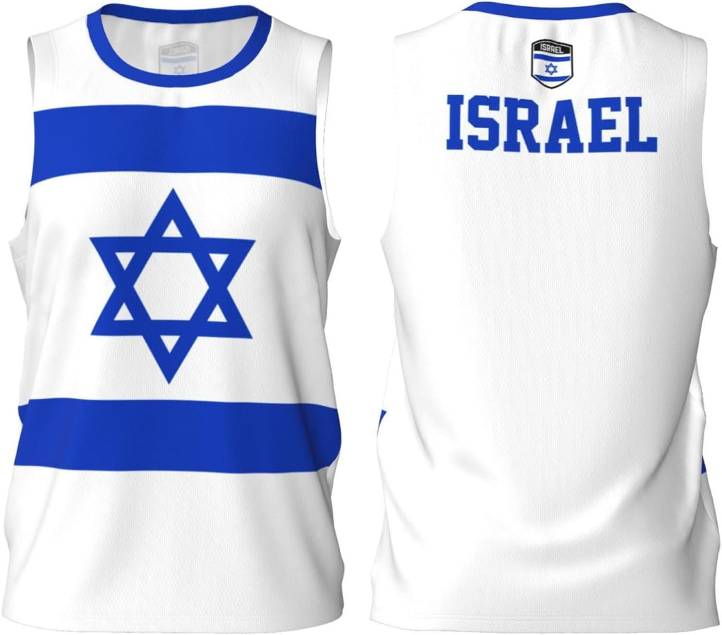 T-Shirt Israels flagga baskettröjor klassiker kortärmad mjuka aktivitetskläder tröjor för sport löpning fitness