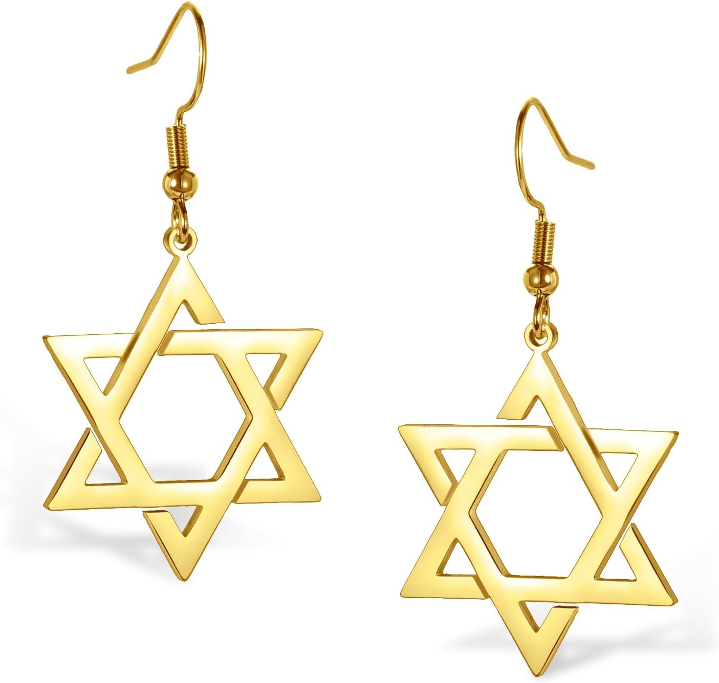 VASSAGO Davidsstjärna örhängen för kvinnor judisk stjärna med kors hängande droppörhängen rostfritt stål sexspetsiga stjärnörhängen Israel religiös judisk Hanukkah smyckesgåva