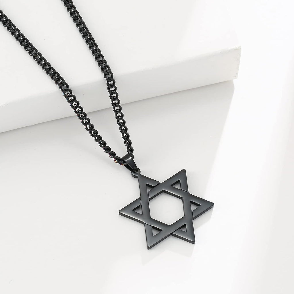 VASSAGO Halsband med davidsstjärnan, talisman, rostfritt stål, hänge, judisk sexkant, israelitiskt smycke för män