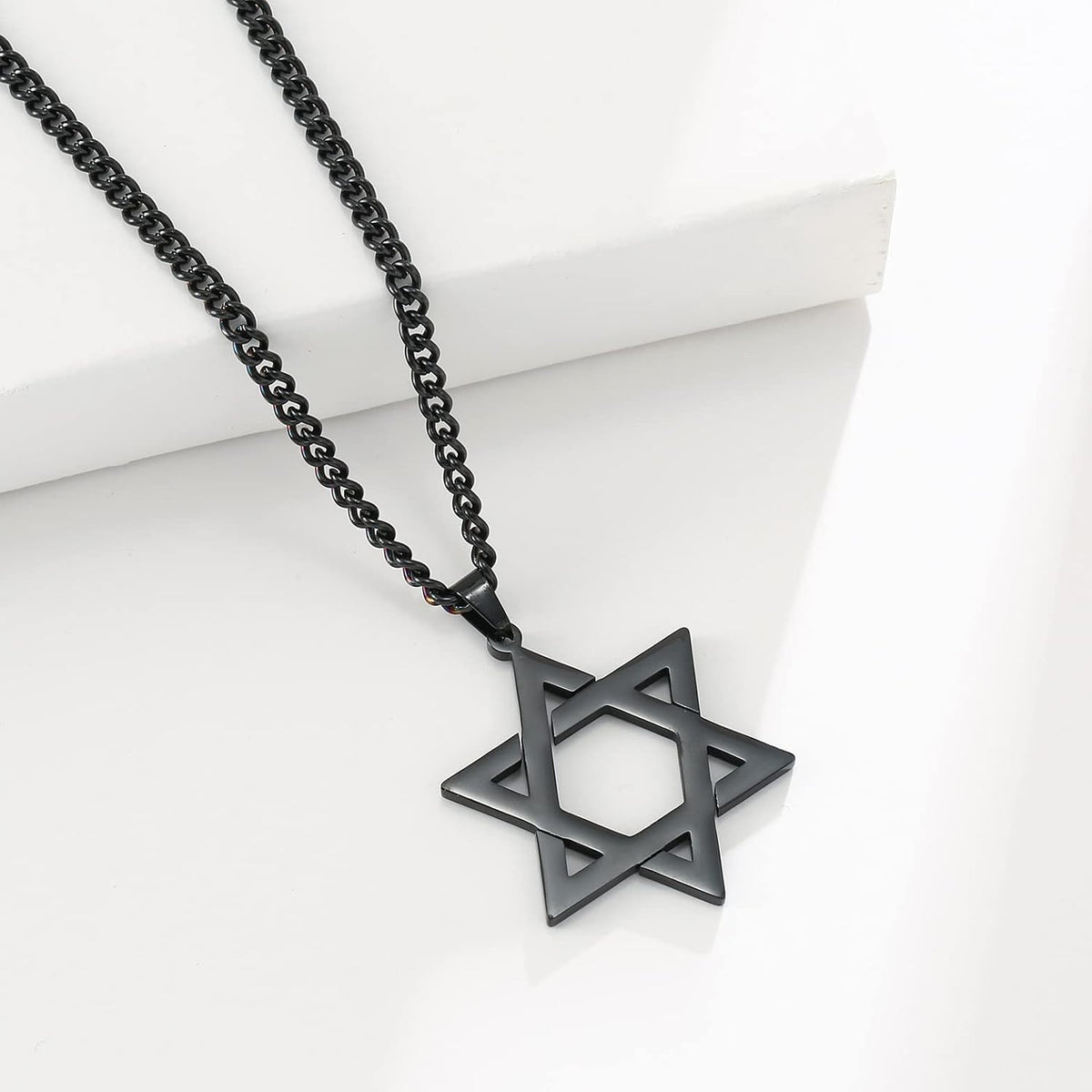 VASSAGO Halsband med davidsstjärnan, talisman, rostfritt stål, hänge, judisk sexkant, israelitiskt smycke för män