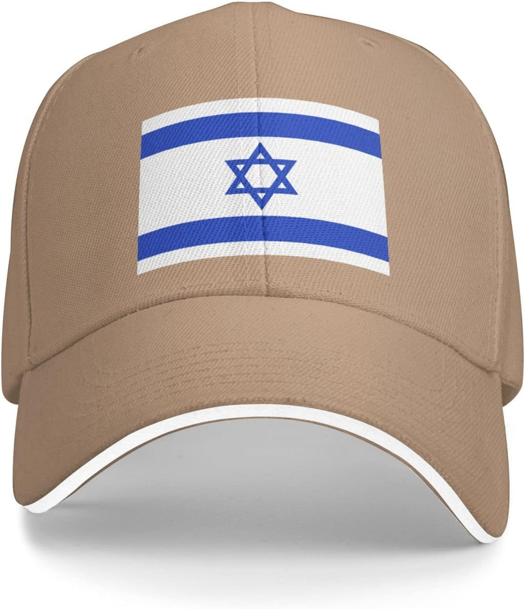 Israels flagga israelit lastbilschaufför hattar justerbar svart basebollkeps för män kvinnor utomhussport pappa hatt, Brun